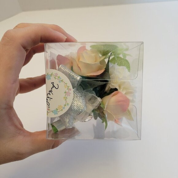 NIB Pastel Colors Prom Wedding Floral Corsage Set 2PCS - Picture 2 of 8